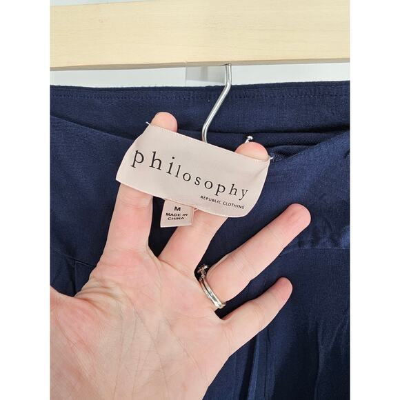 Philosophy Republic Clothing Women's Blue Asymmetric Elastic Waist Skirt Size M - Picture 4 of 5